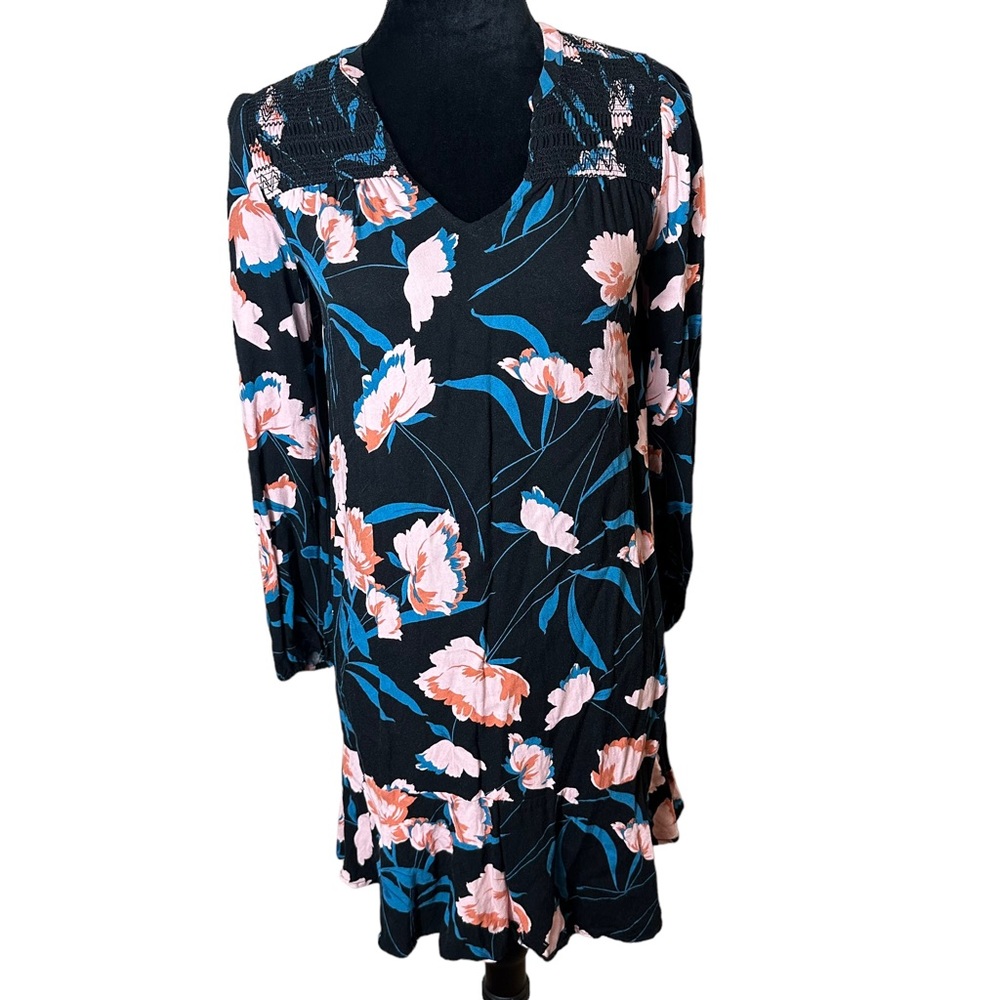 Maeve by Anthropologie Floral Long Sleeve Ragonda Tunic Dress Size 0